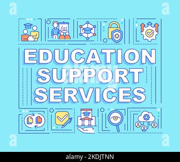 Education support services word concepts blue banner Stock Vector