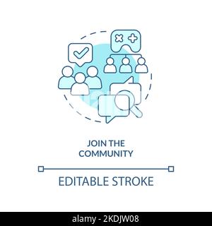Join community turquoise concept icon Stock Vector