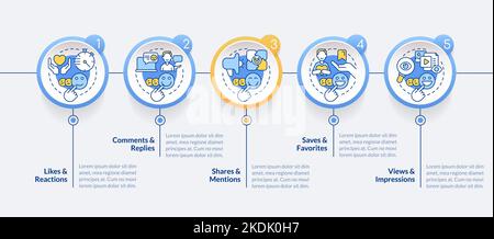 Audience activity metrics circle infographic template Stock Vector