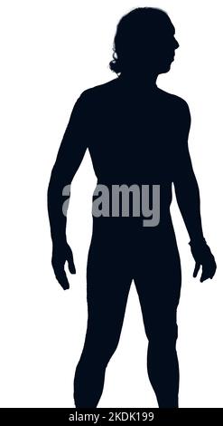 Male silhouette in posing position Stock Photo