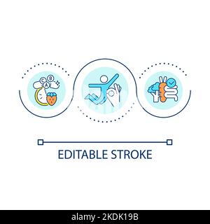 Healthy nutrition habit loop concept icon Stock Vector