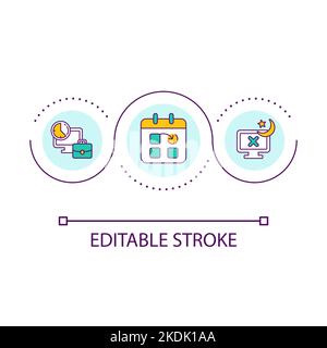 Job schedule loop concept icon Stock Vector