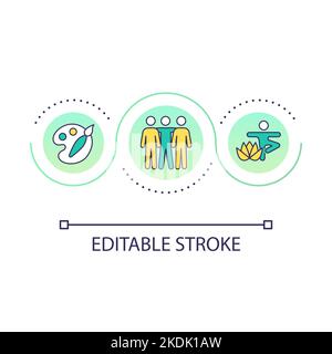 Provide pleasant activities loop concept icon Stock Vector