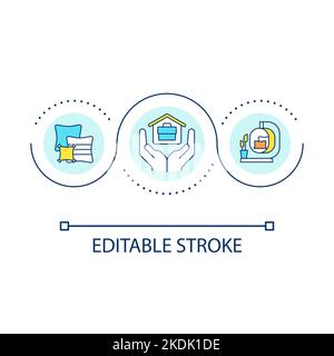 Cozy workplace loop concept icon Stock Vector