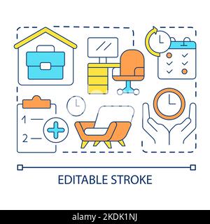 Comfortable workplace concept icon Stock Vector
