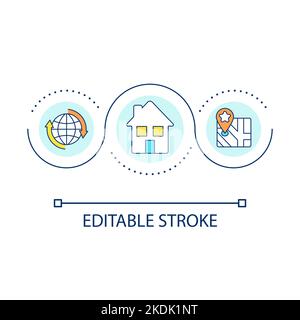 Geolocation data loop concept icon Stock Vector