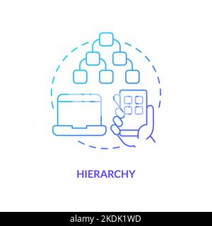 Hierarchy blue gradient concept icon Stock Vector