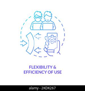 Flexibility and efficiency of use blue gradient concept icon Stock Vector