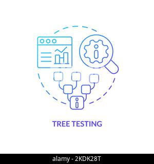 Tree testing blue gradient concept icon Stock Vector