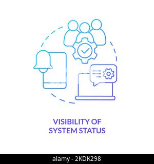 System status visibility blue gradient concept icon Stock Vector