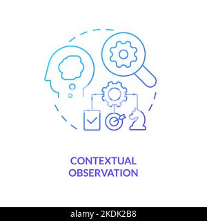 Contextual observation blue gradient concept icon Stock Vector