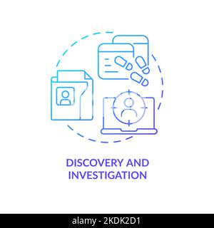 Discovery and investigation blue gradient concept icon Stock Vector