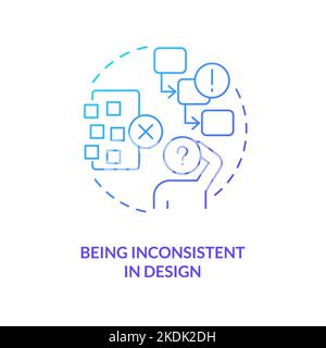 Inconsistency blue gradient concept icon Stock Vector