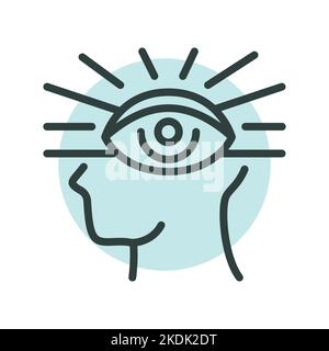 Vision line icon. Self development Stock Vector