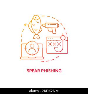 Spear phishing red gradient concept icon Stock Vector