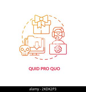 Quid pro quo attack red gradient concept icon Stock Vector