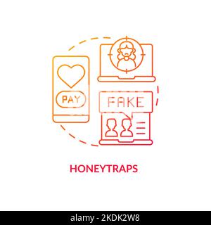 Honeytraps red gradient concept icon Stock Vector