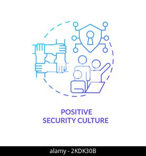 Positive security culture blue gradient concept icon Stock Vector
