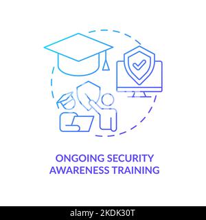 Ongoing security awareness training blue gradient concept icon Stock Vector