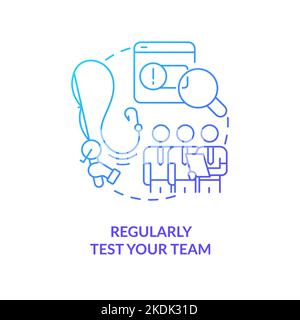 Regularly test your team blue gradient concept icon Stock Vector