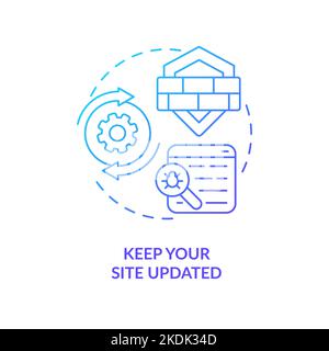 Keep your site updated blue gradient concept icon Stock Vector