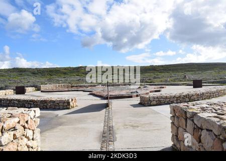 Map of Africa where the two oceans meet in Cape Agulhas Stock Photo