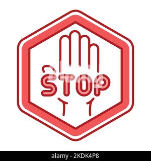 Stop violence color line icon. Protection of victims of bullying concept. Stock Vector