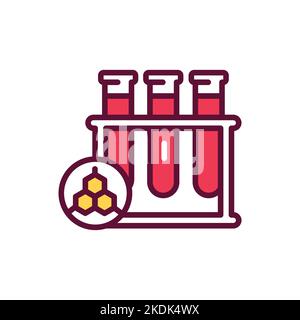 Measuring hormone levels line icon. Isolated vector element. Stock Vector