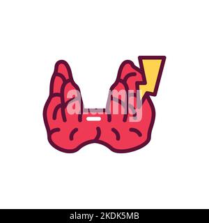 Hyperthyroidism doctor color line icon. Isolated vector element. Stock Vector