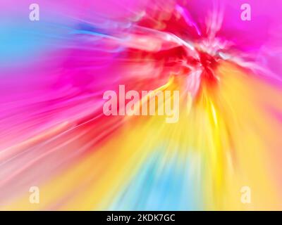 Shiny glitters blur defocused rainbow sky. Multicolored abstract bokeh rainbow circular background. Stock Photo