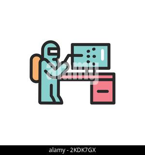 Office disinfection color line icon. Isolated vector element. Stock Vector