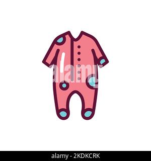 baby dress, rompers and socks vector line icon, sign, illustration