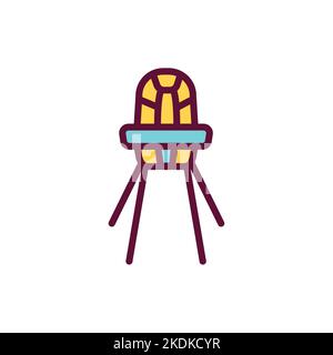 Baby feeding table color line icon. Isolated vector element. Stock Vector