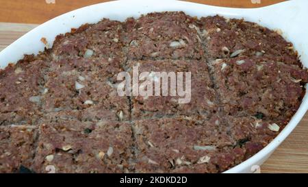 Roasted kebab, Typical Arabic delicacy, also very common in Brazil. Made of minced meat, wheat and mint Stock Photo