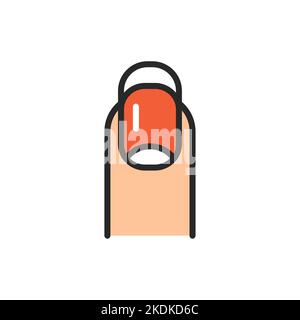 Manicure color line icon. Isolated vector element. Stock Vector