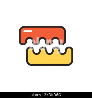Toe separator color line icon. Isolated vector element. Stock Vector