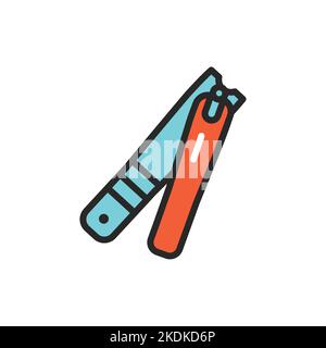 Clippers color line icon. Isolated vector element. Stock Vector