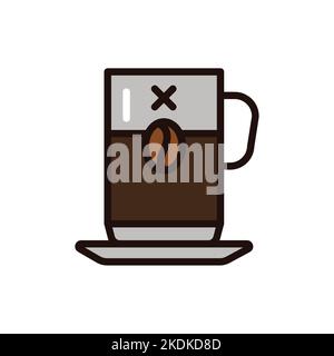 Decaffeinated coffee color line icon. Isolated vector element. Stock Vector