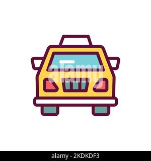 Taxi color line icon. Isolated vector element. Stock Vector