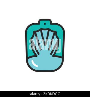 Nail bath color line icon. Isolated vector element. Stock Vector
