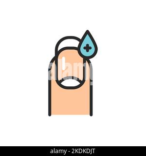 Fingernail treatment color line icon. Isolated vector element. Stock Vector