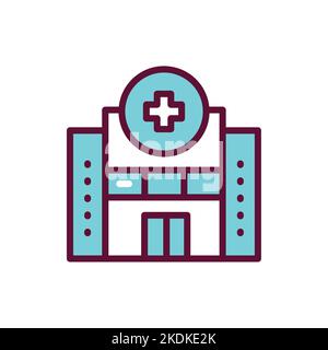 Hospital color line icon. Isolated vector element. Stock Vector