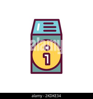 Information stand color line icon. Isolated vector element. Stock Vector