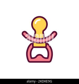 Baby pacifier color line icon. Isolated vector element. Stock Vector