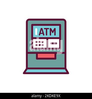 Bathroom color line icon. Isolated vector element. Stock Vector