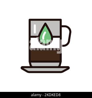 Vegetable milk coffee color line icon. Isolated vector element. Stock Vector