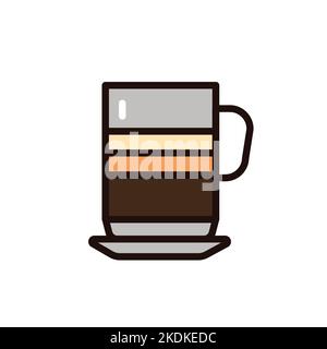 Irish coffee color line icon. Isolated vector element. Stock Vector