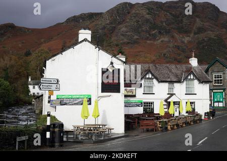 The Black Bull inn and hotel, Coniston, Cumbria, England, UK. Stock Photo