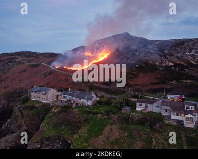 An early gorse fire on Howth in March 2022 Stock Photo - Alamy
