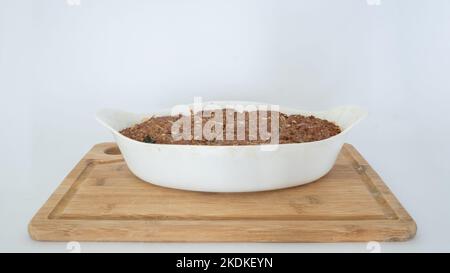 Baked kibbeh, kibbeh bil sanieh, traditional Lebanese food cuisine Stock Photo